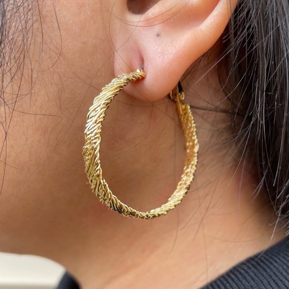 Gold Hoop Earrings - Picture 3 of 8